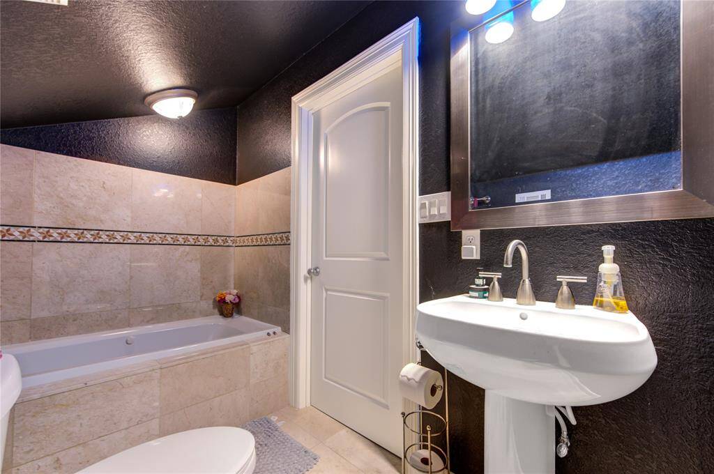 full bathroom upstairs for Media room