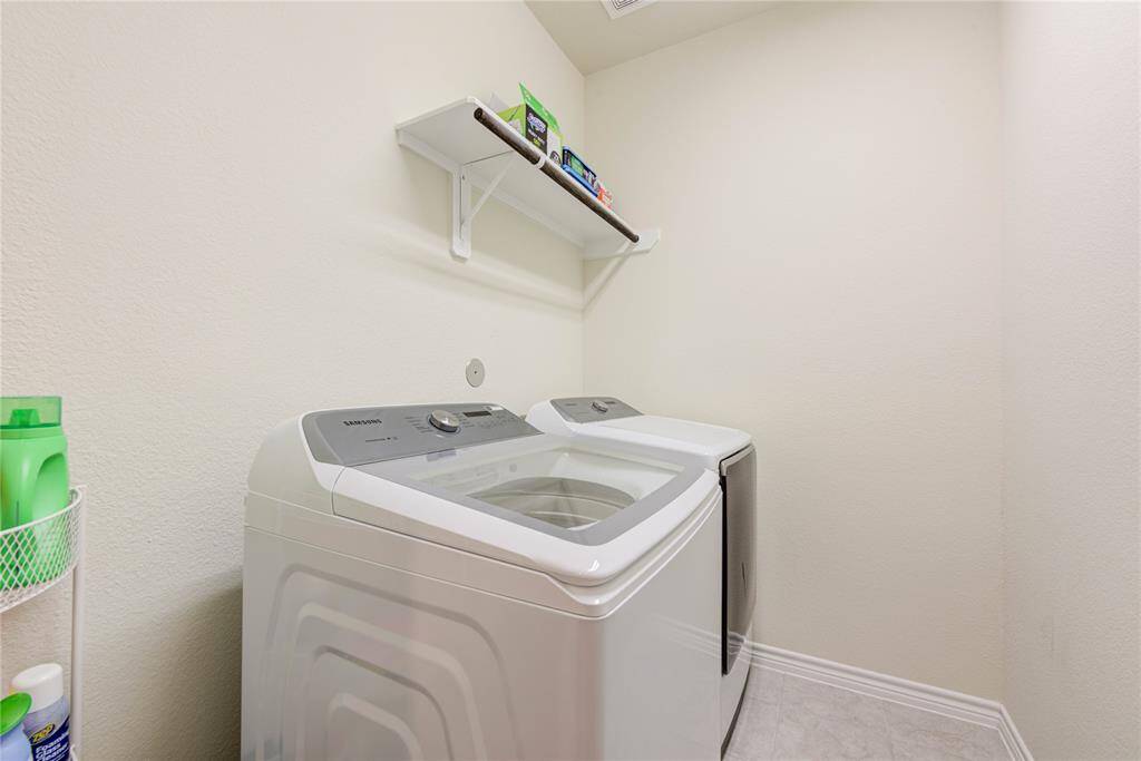Washer and dryer are included in the laundry room for your use.