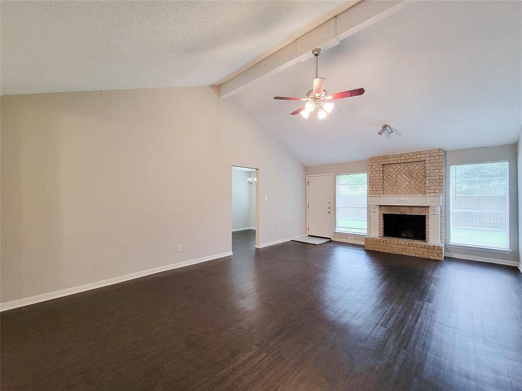 Family room looking toward kitchen and breakfast room