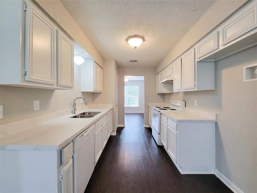 Freshly painted kitchen cabinets inside and out
