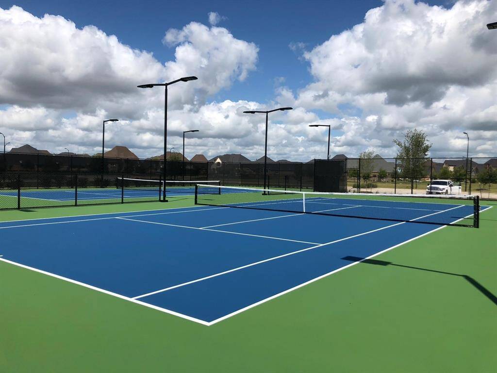 Tennis courts located just minutes from the home, part of Elyson's amenity center.