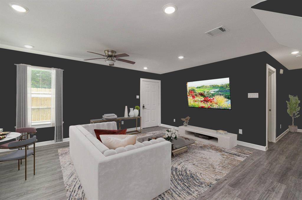 Virtually stage living room