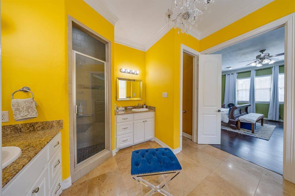Huge primary bath with luxurious space, featuring a soaking tub, separate shower, and double vanities for ultimate comfort.