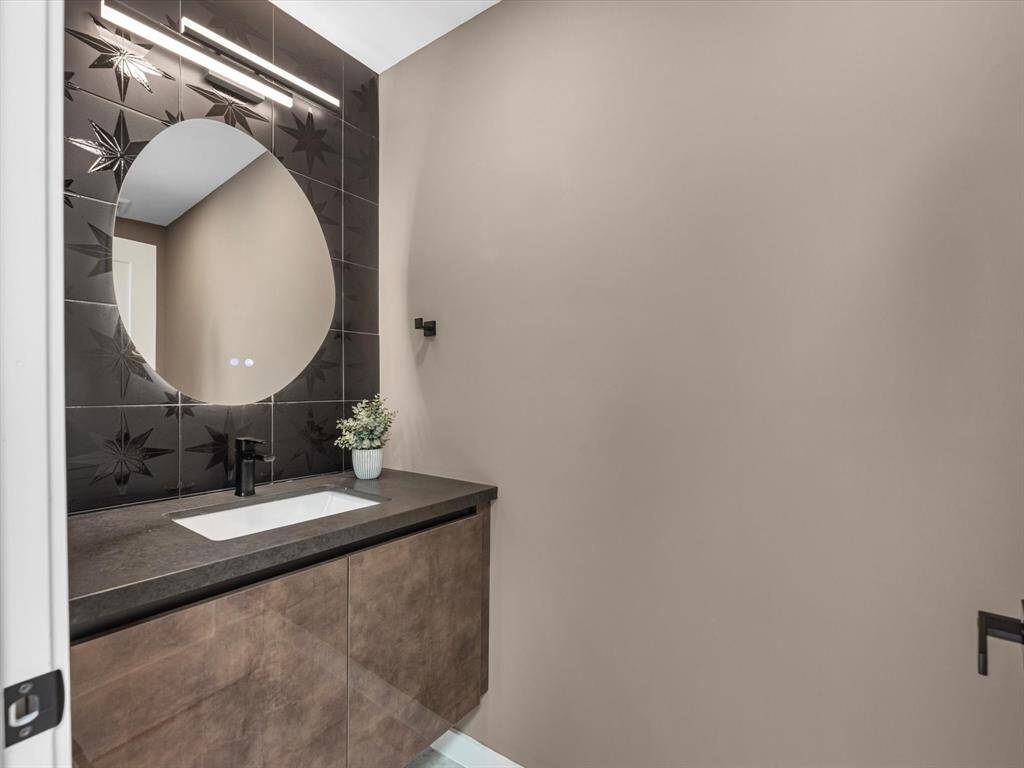 Dramatic powder room.