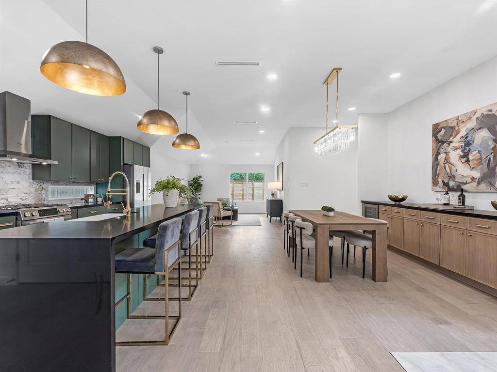 Open concept living, dinning, kitchen