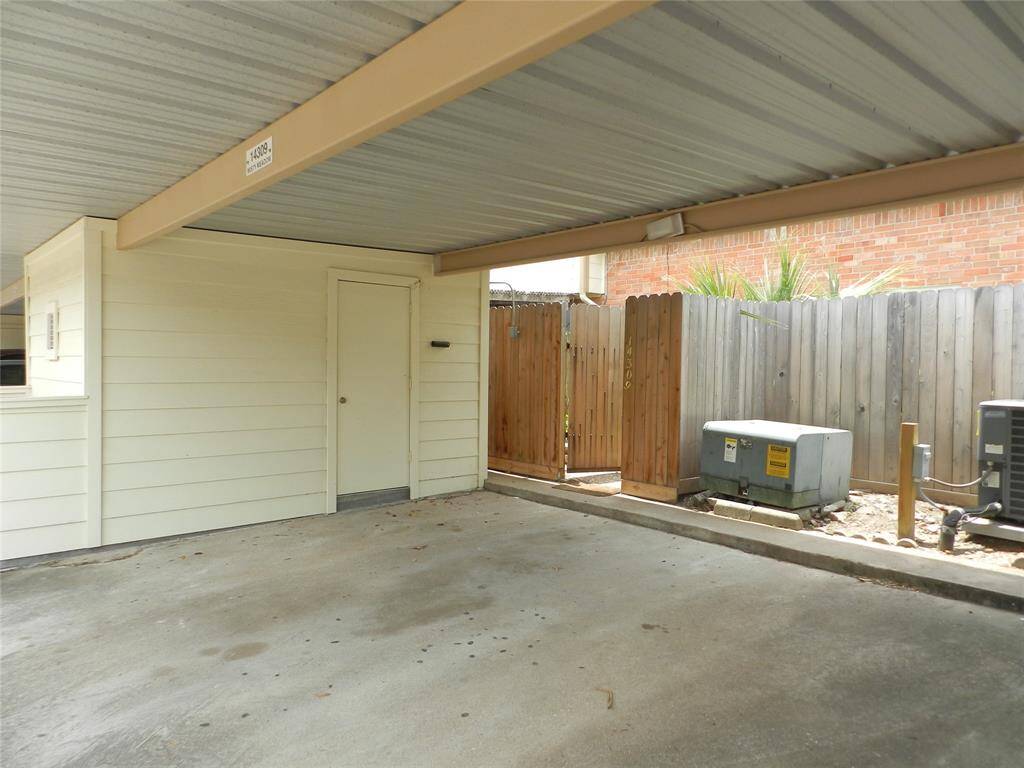 carport and door to storage