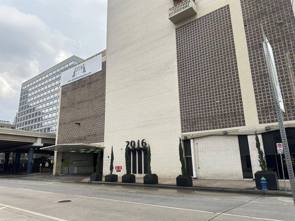 Exterior building with garage parking