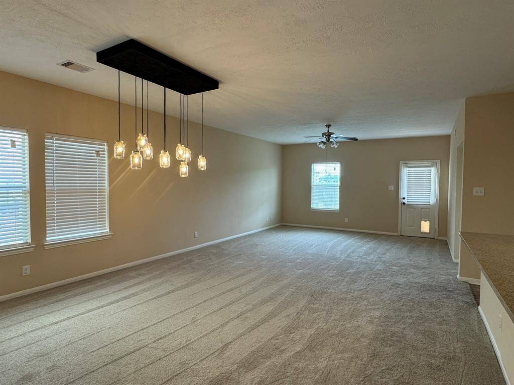Spacious dining and living area