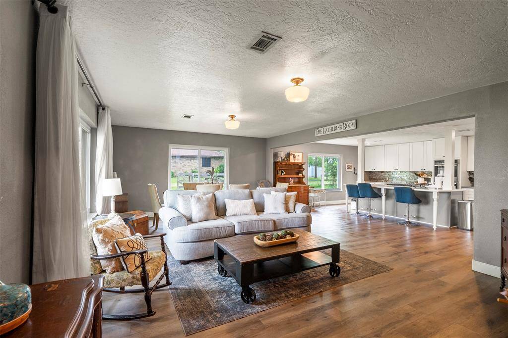 Livingroom open to the kitchen.