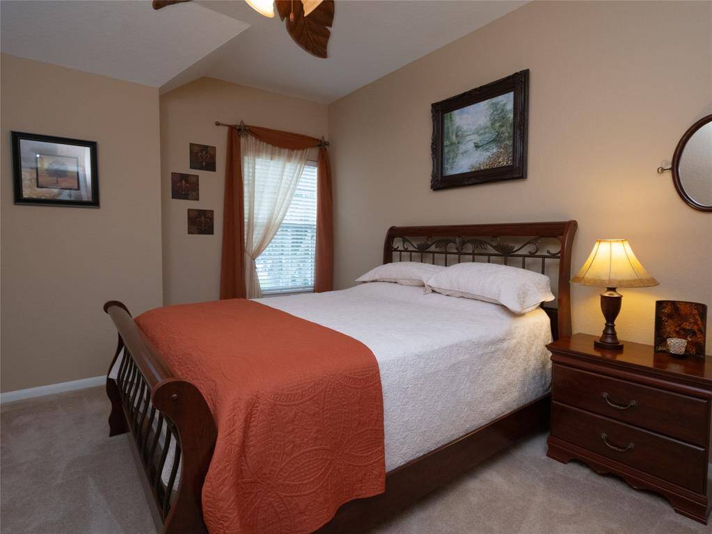 Love this well appointed bedroom offers a warm, neutral color palette. There is also a nice sized closet.