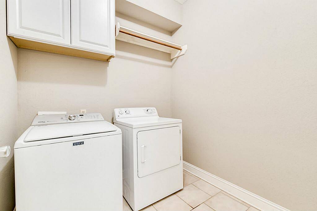 A view of the spacious laundry room with Washer and Dryer included.