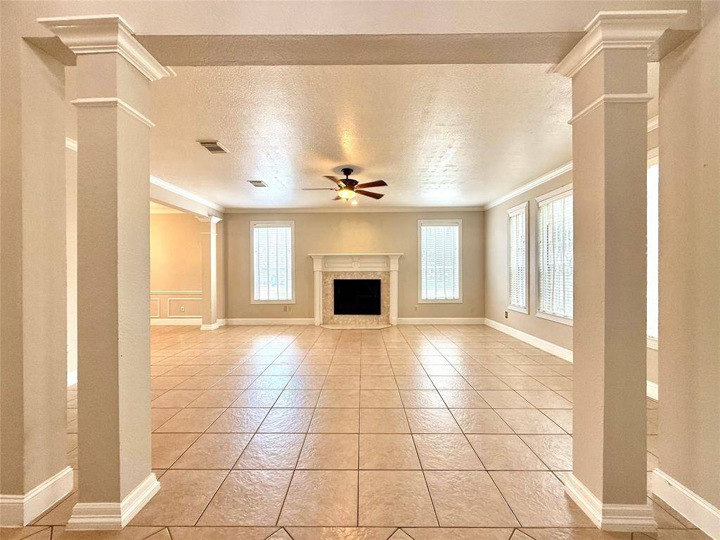 Living area with a cozy fireplace