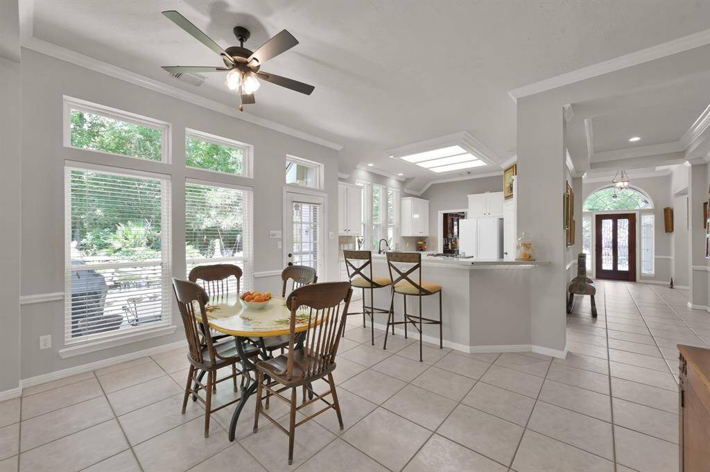 Spacious kitchen is open to tje family room where you and your friends can gather and enjoy each other's company