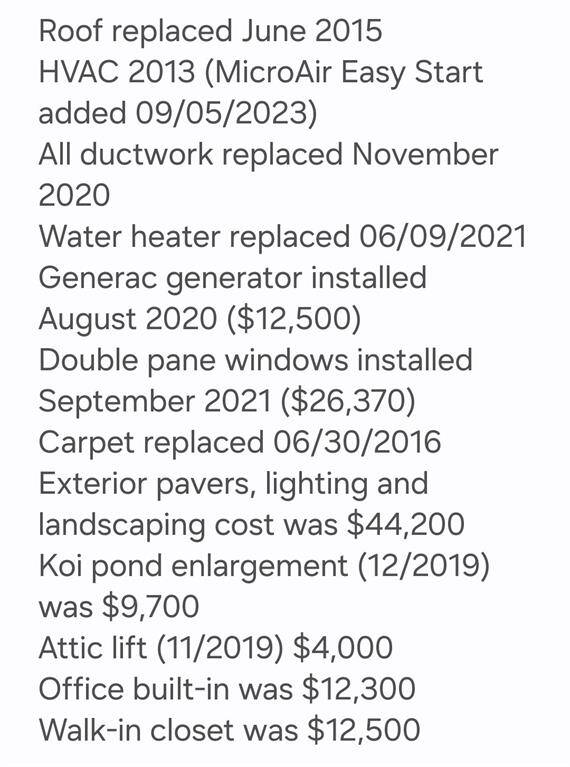 All the extras that seller had added plus the updates
