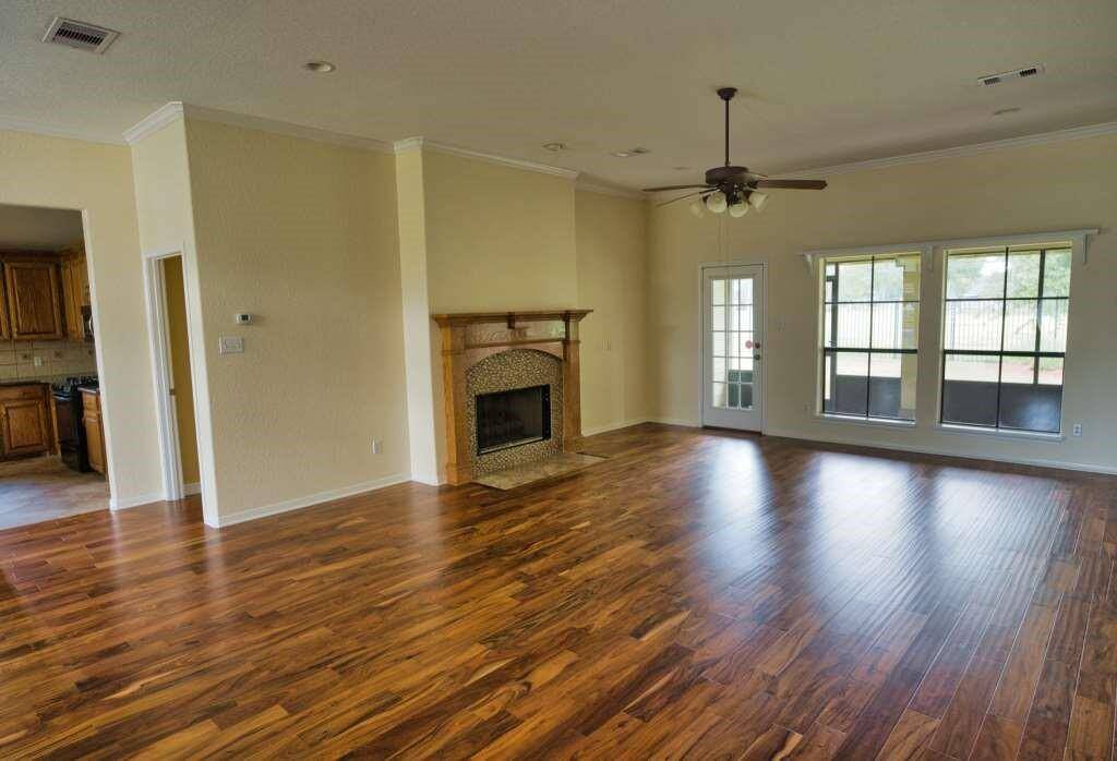 Living area with fireplace