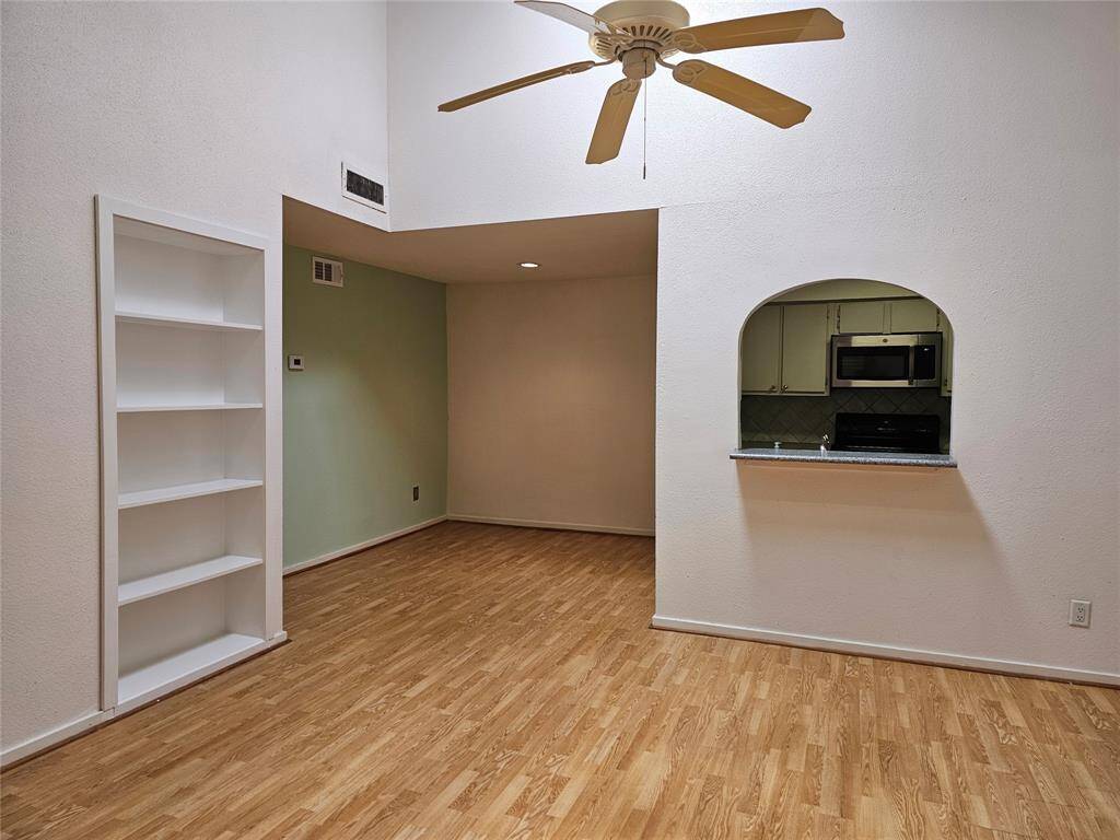 Built-in shelves in the living room