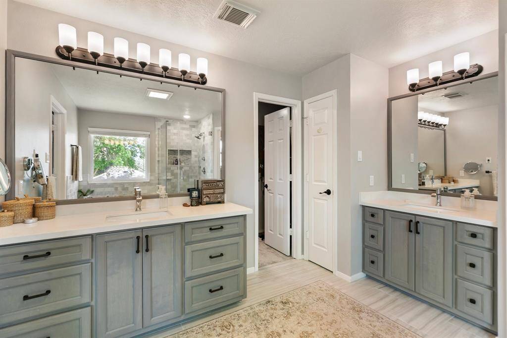 Updated primary vanities with drawer space