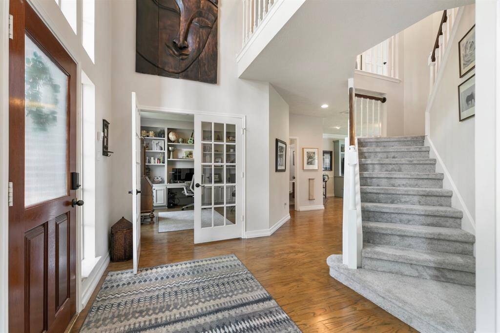 Stepping into the great foyer with the office/study on your left