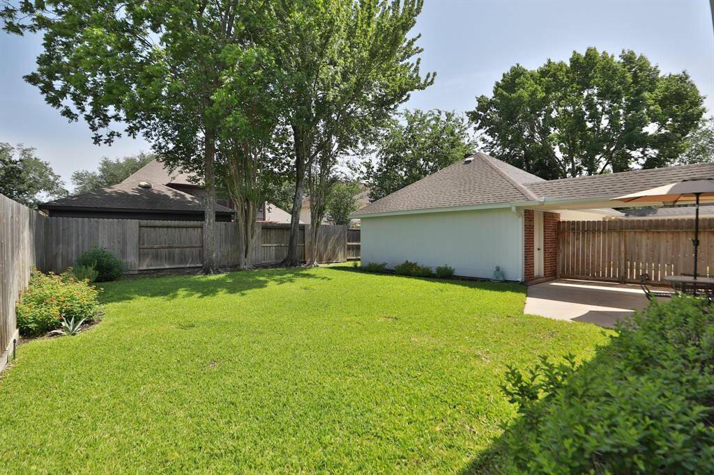 Fenced backyard