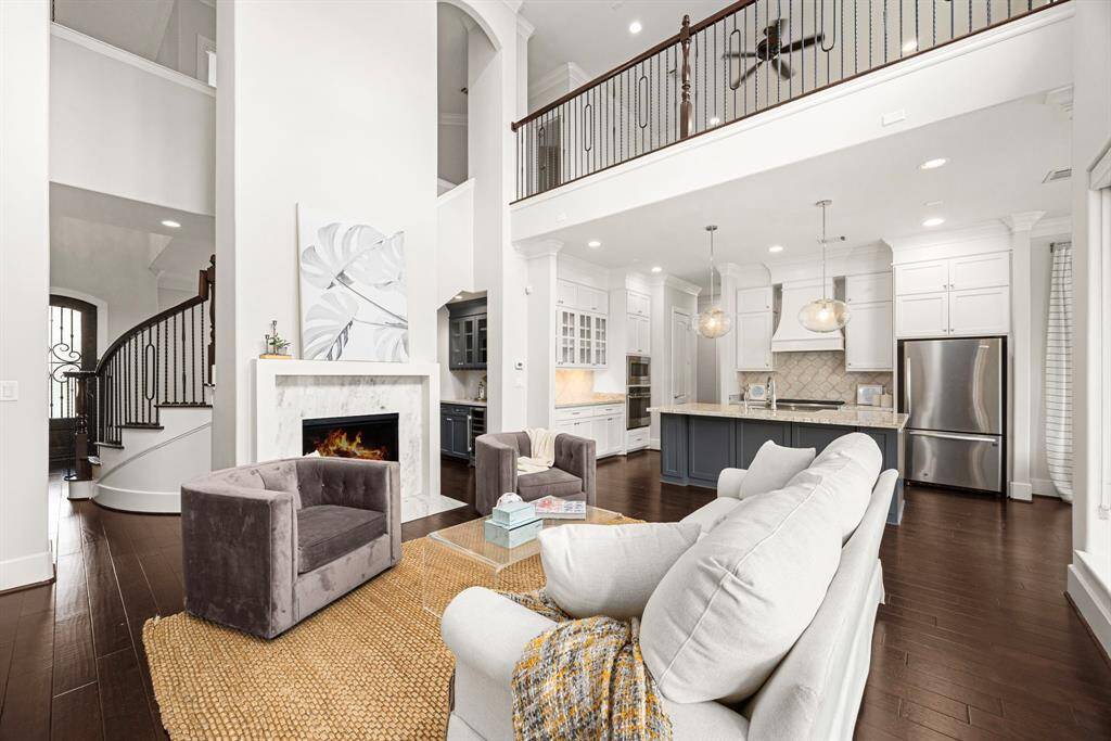 Living space open to kitchen