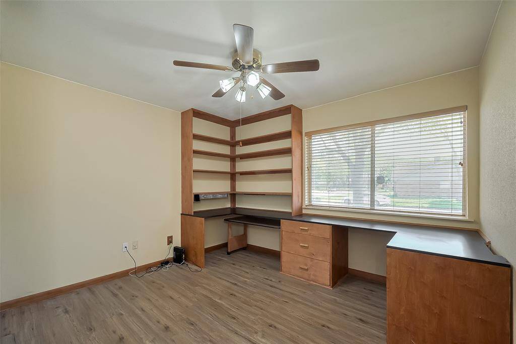 This bedroom is currently used as a home office/study.