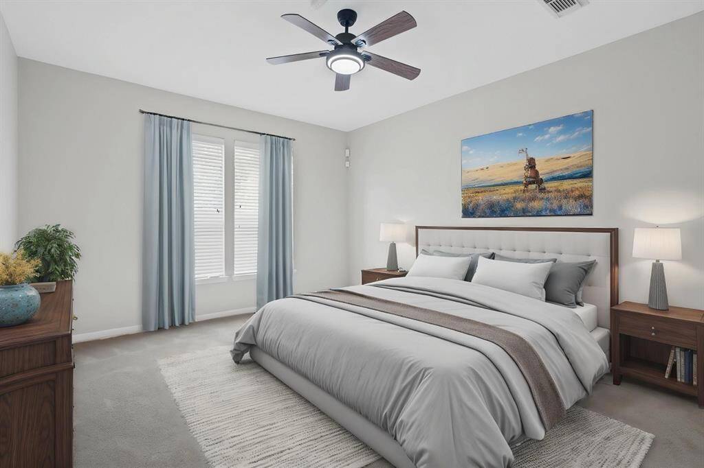 Virtually Staged - Master Bedroom on 1st floor.