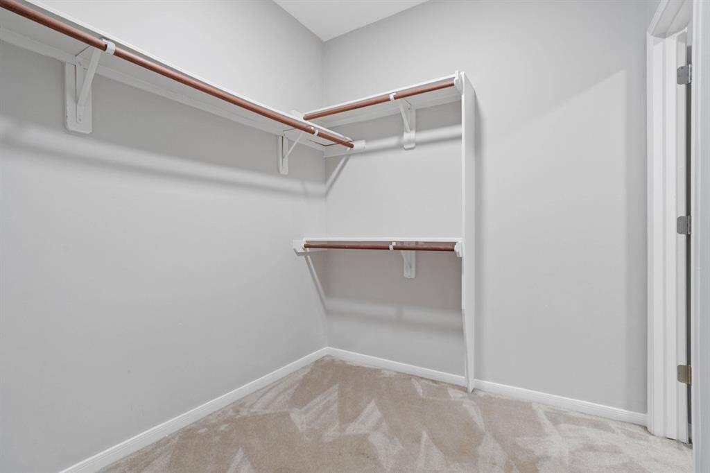 Two separate large closets with lots of storage space.