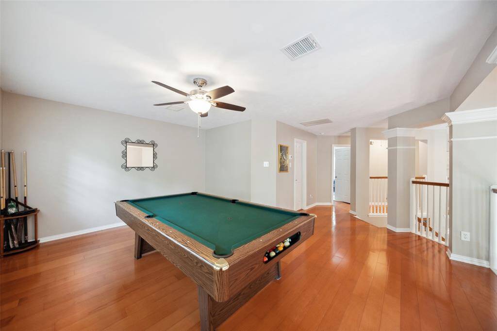 Game room. Pool table can be converted to a ping pong table.