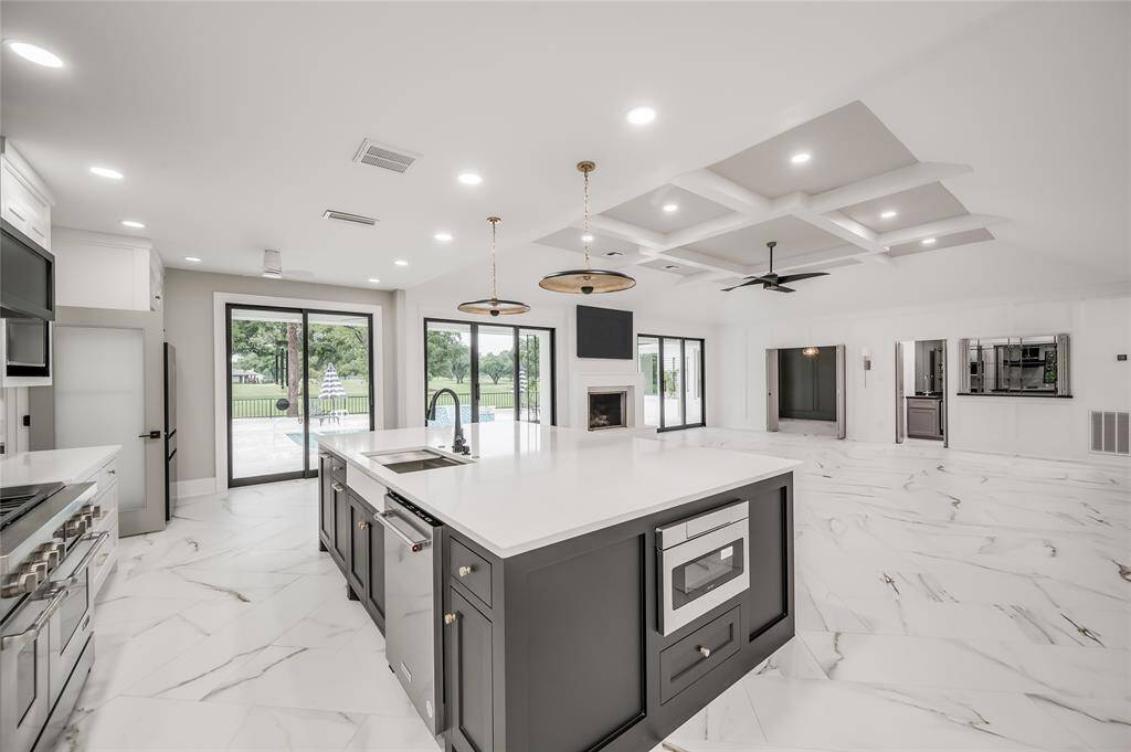 Enjoy the view while preparing meals.