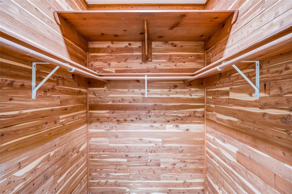 Walk-in cedar closet.