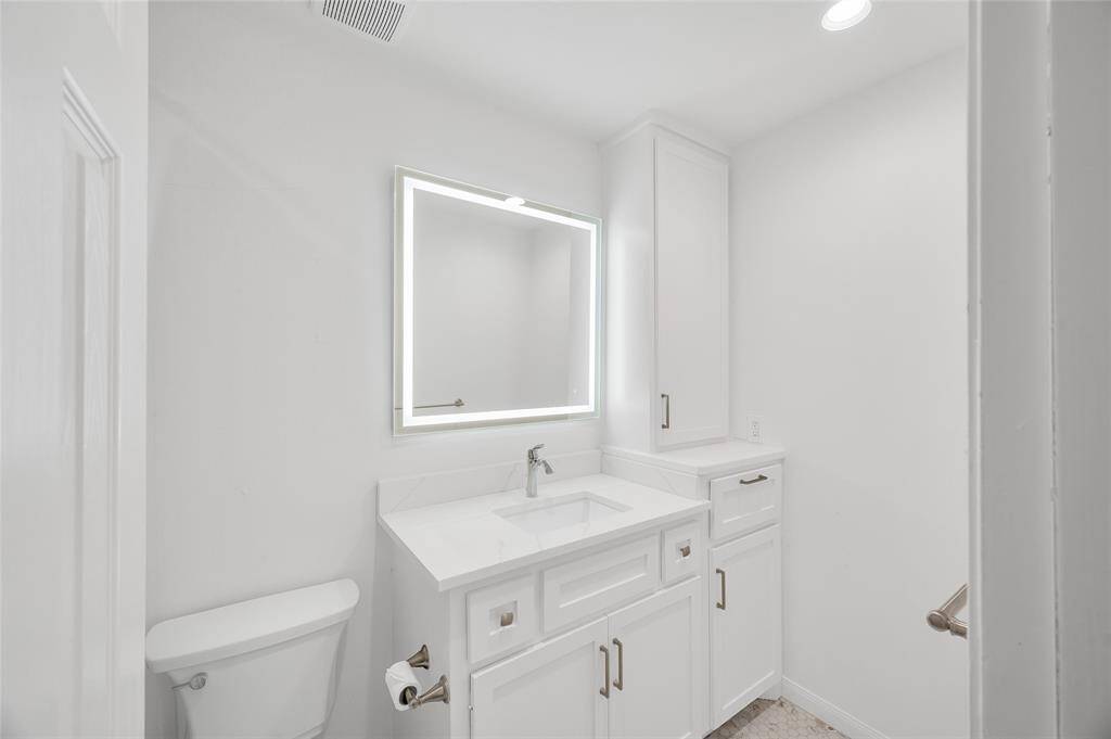 Primary Bath totally renovated with electric mirros
