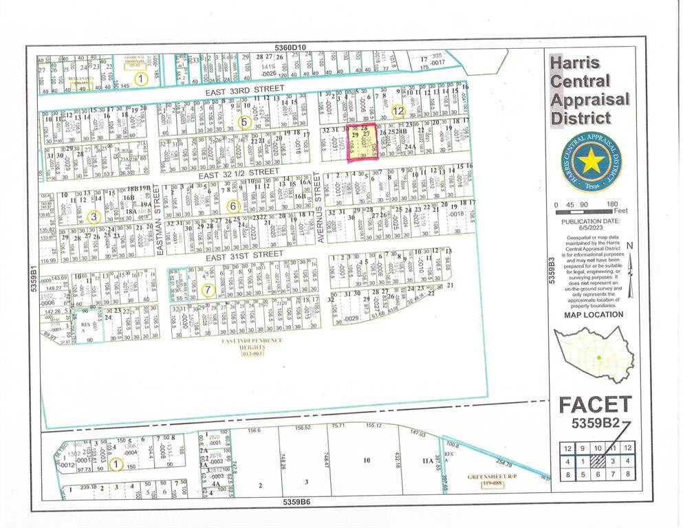 HCAD View of the Parcel With 3 Lots