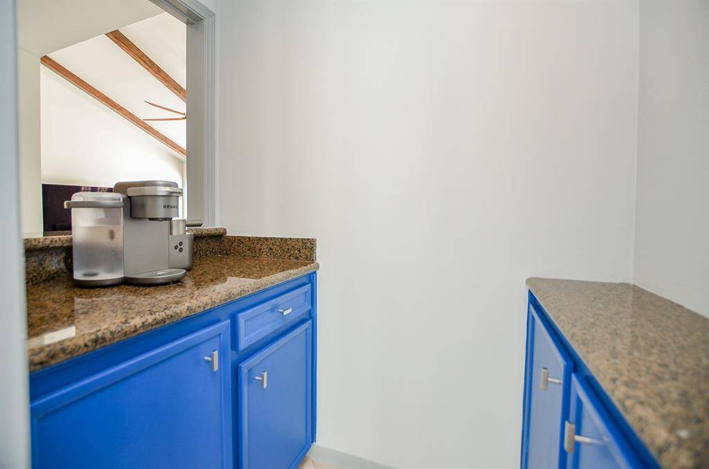 Set up a convenient Coffee Bar/Dry Bar.