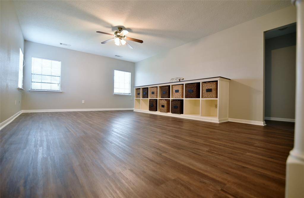 Ample room for a large TV, sectional sofa, pool table, or create your own special gathering area....