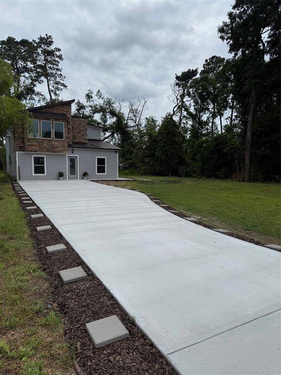 Wide driveway