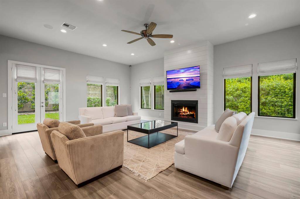 Spacious family room with thoughtful window placement and great natural light