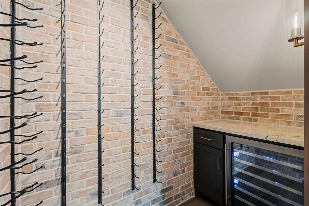 Wine racks and a beverage chiller