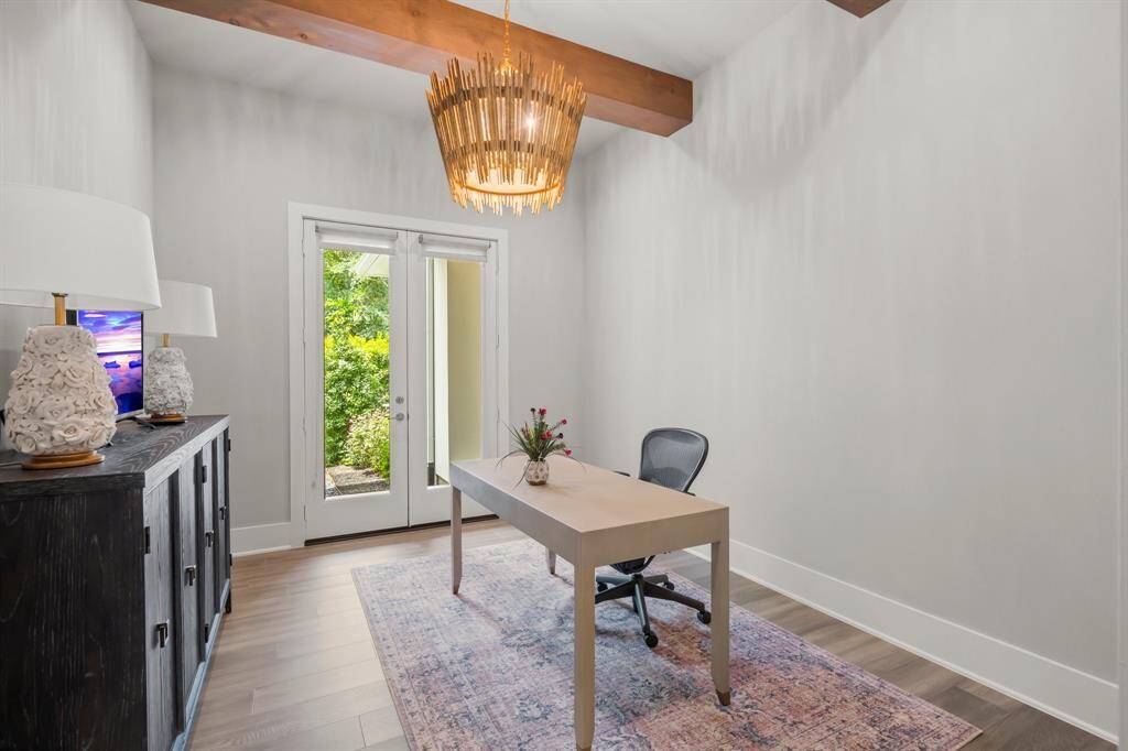 Study with french doors to the courtyard