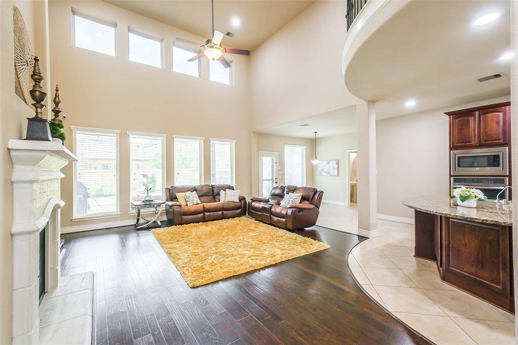 Roomy living room with lots of natural light