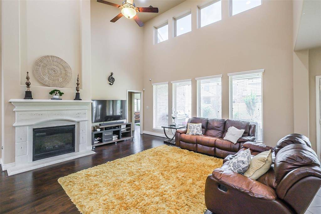 Lovely fireplace and lots of natural light