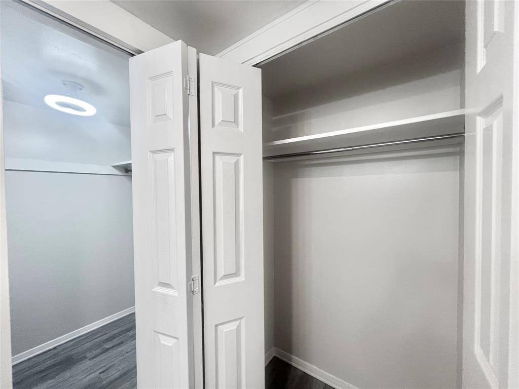 Two large closets inside the vanity/bathroom area