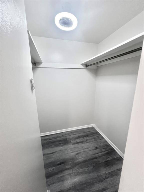 Walk in closet in the vanity area
