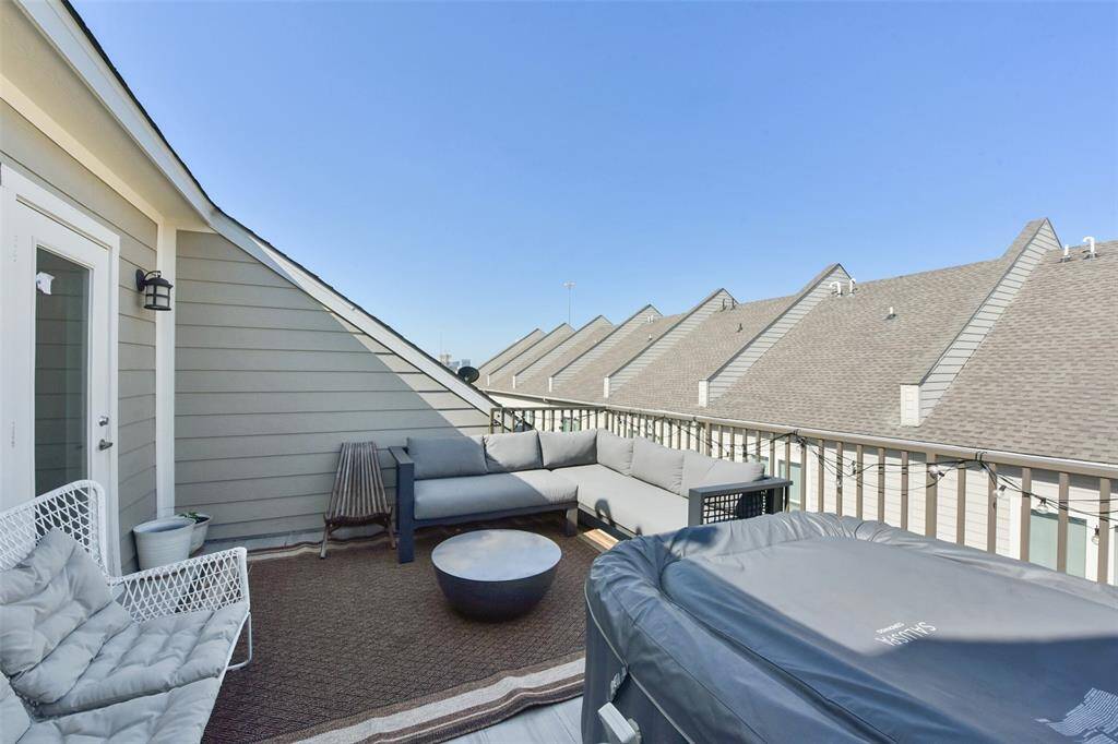 Private rooftop terrace with downtown views