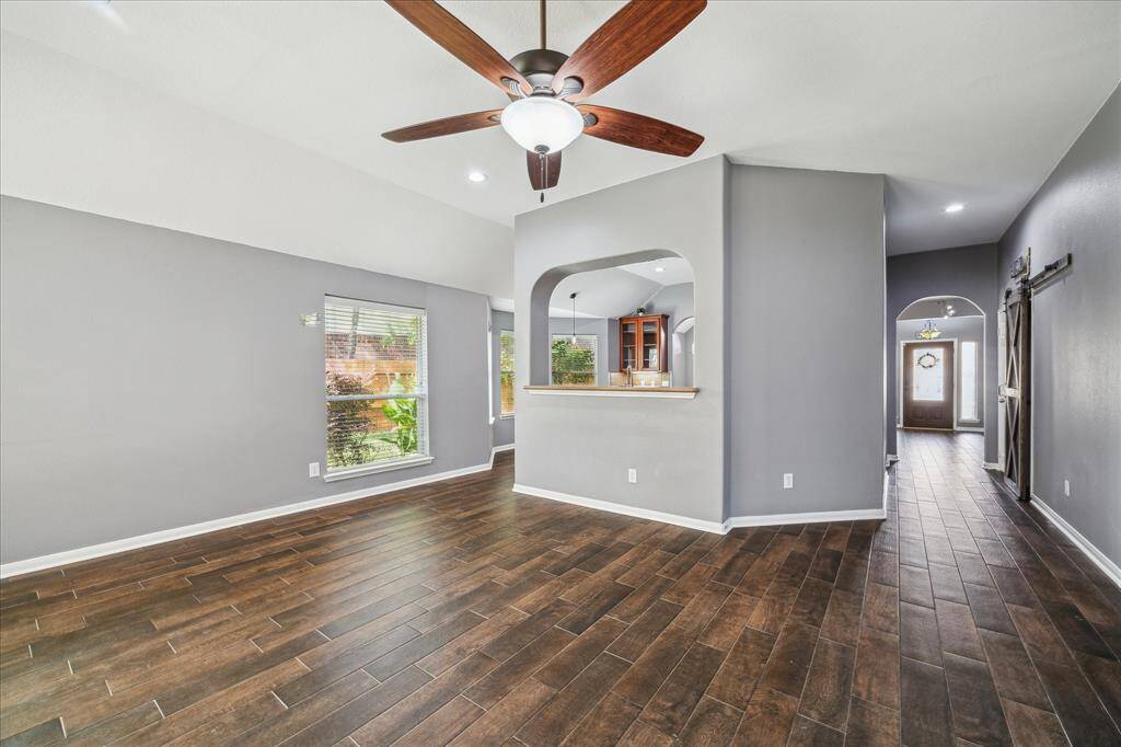 View of the open space to the kitchen area from living room
