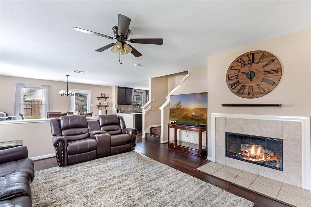 I know its hot now, but you will love to snuggle up to this fireplace during the winter holidays!