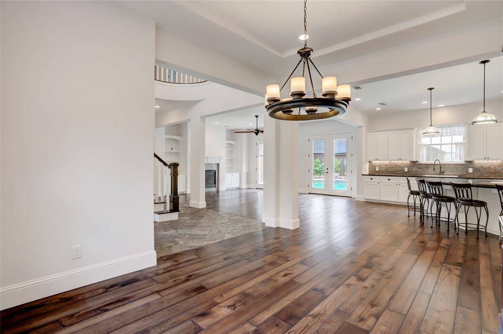 Another view of the dining room looking towards the living room and kitchen