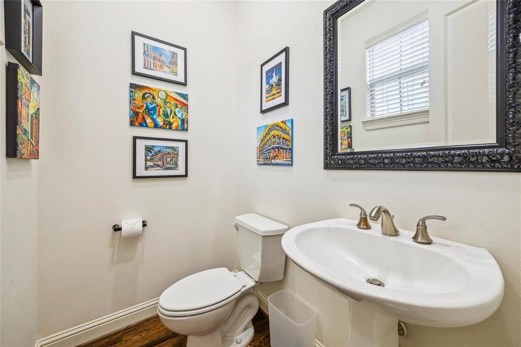 There is a half bath on the second floor.