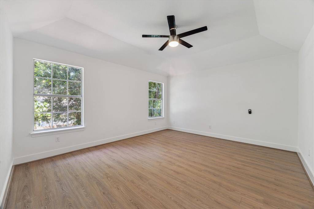 A great size master bedroom located upstairs. The best view of the backyard with the amazing natural light flowing through.