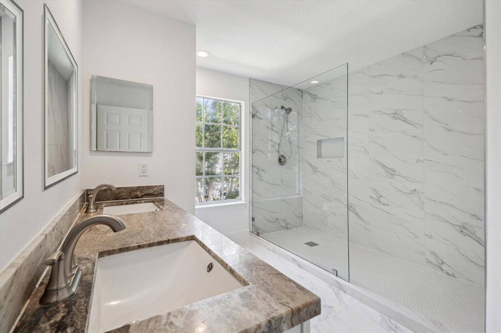 A closer look at the master bathroom shower.