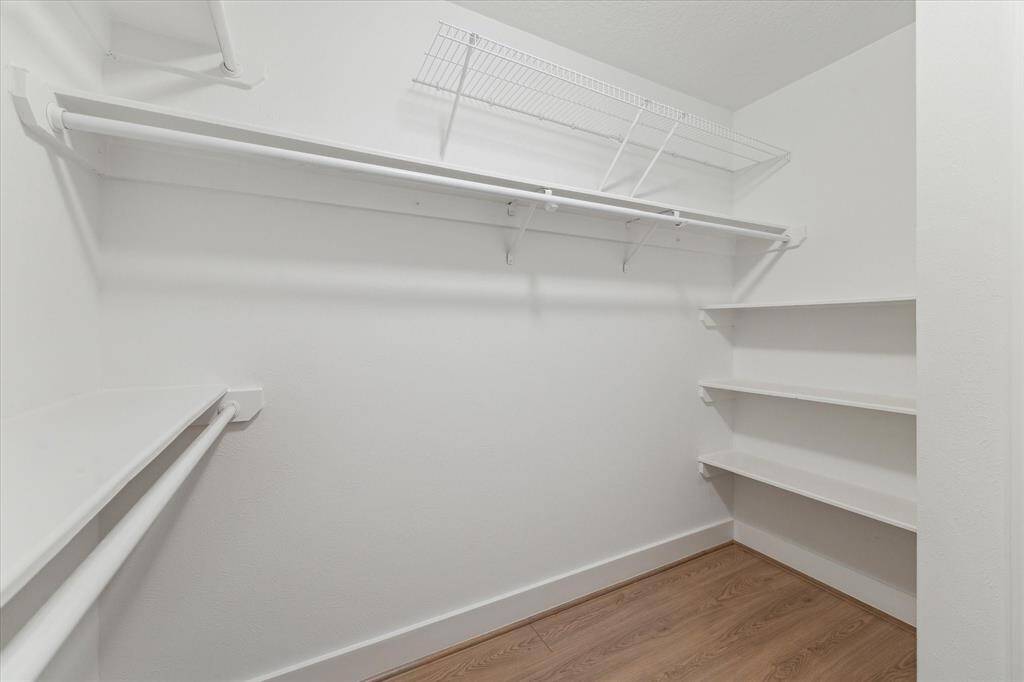 The master closet is as remodeled as the rest of the house